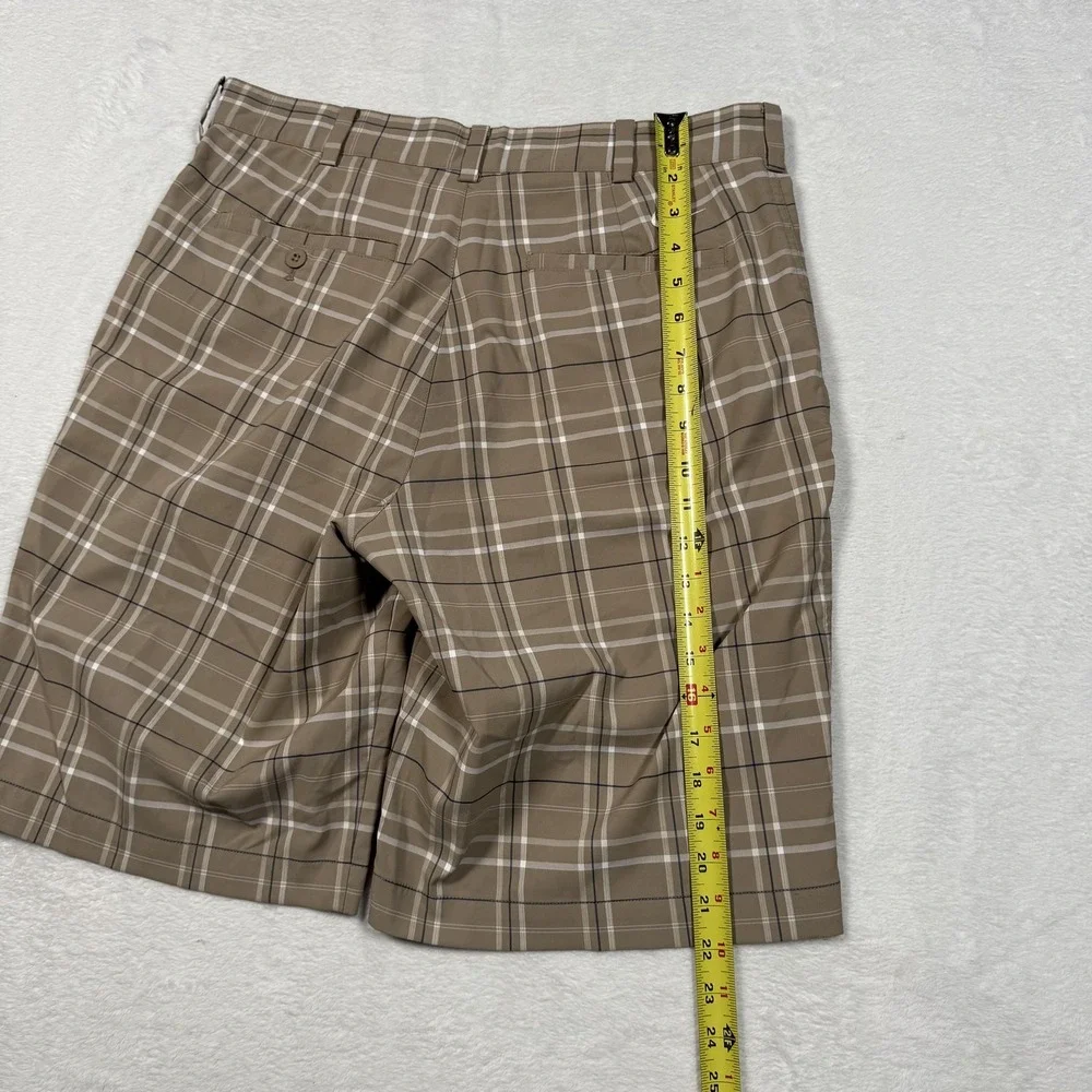 Nike Golf‎ Shorts Mens 32 Brown Plaid Dri-FIT Performance Lightweight Athletic